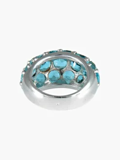 Bague Boule Topazes bleues