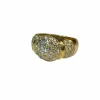 Bague boule vintage en or jaune 18 carats et diamants