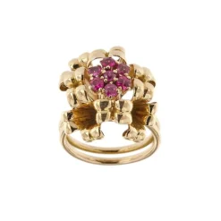 Bague bouquet avec rubis
