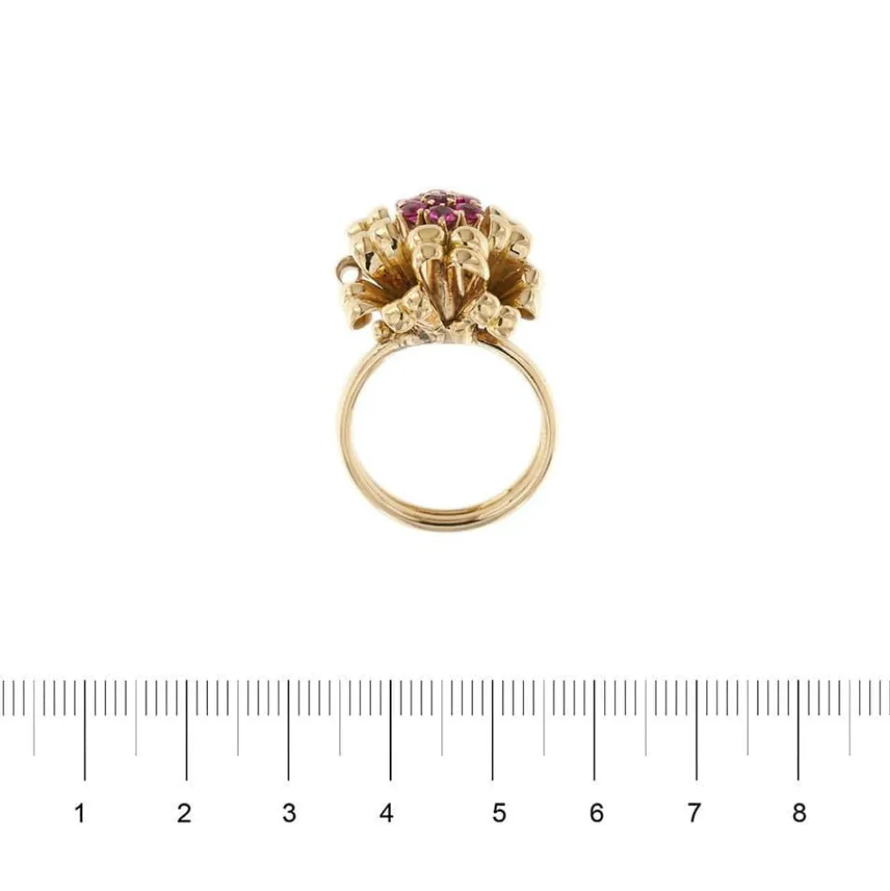 Bague bouquet avec rubis