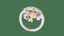 Bague breloques en or blanc et diamants