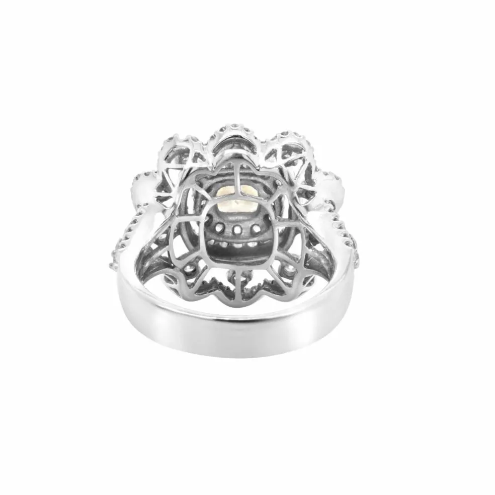 Bague Brillant Princesse Or Blanc et Diamant