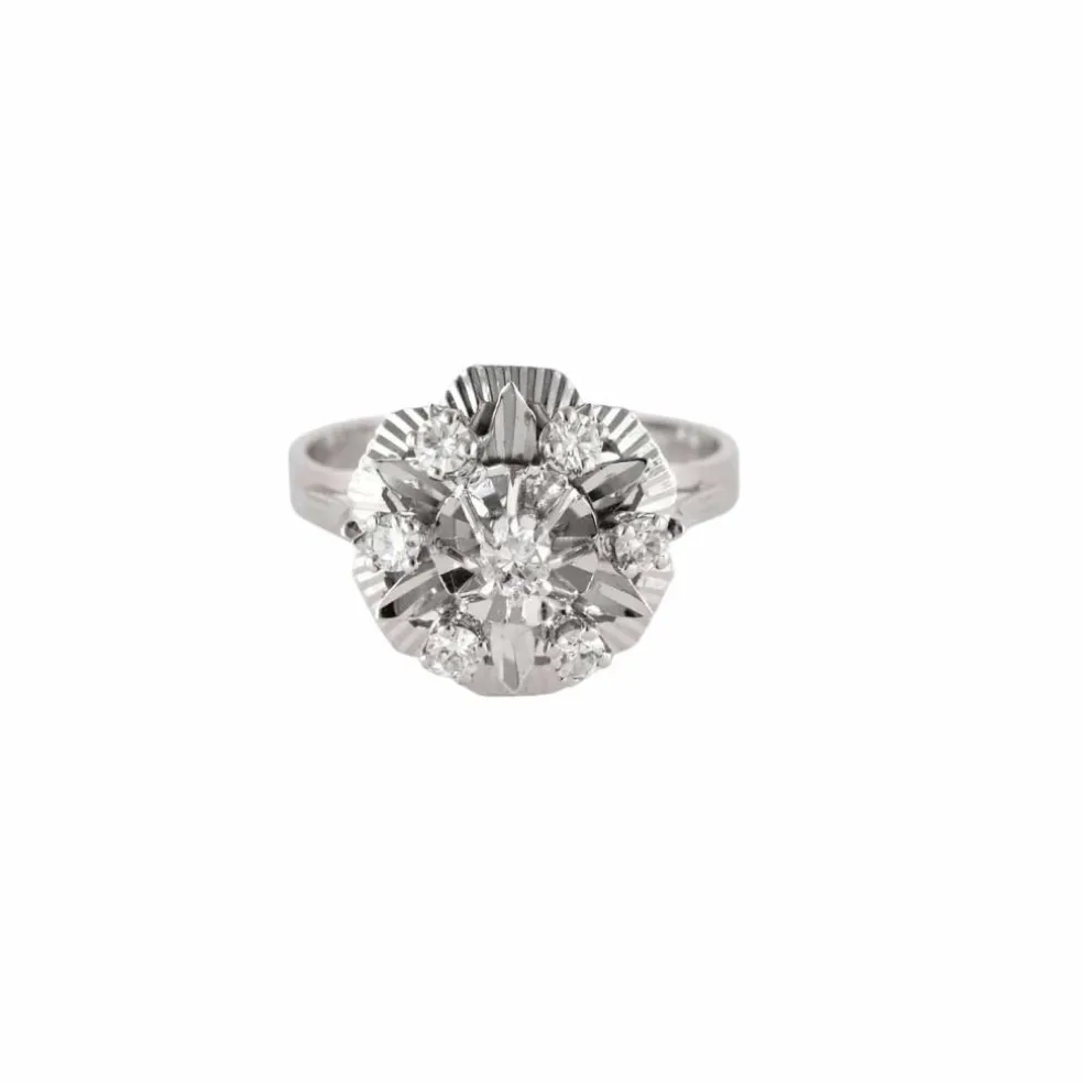 Bague brillants or blanc diamants
