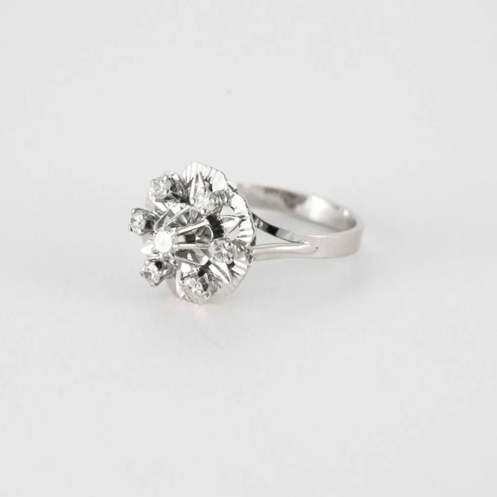 Bague brillants or blanc diamants