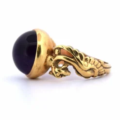 Bague cabochon améthyste