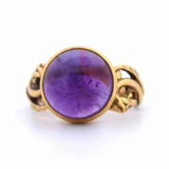 Bague cabochon améthyste