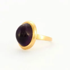 Bague Cabochon Améthyste Or Jaune