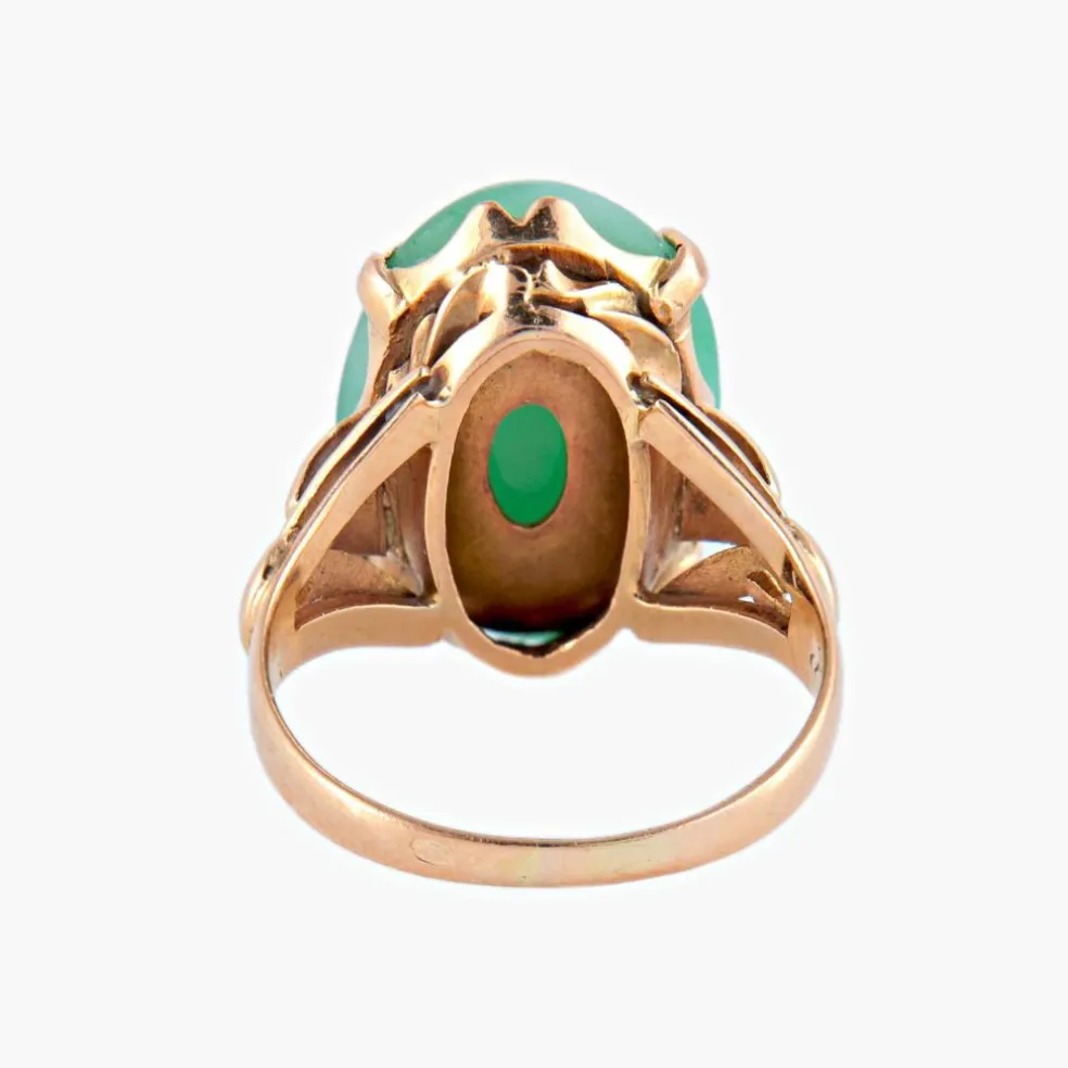 Bague cabochon de jade