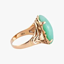 Bague cabochon de jade