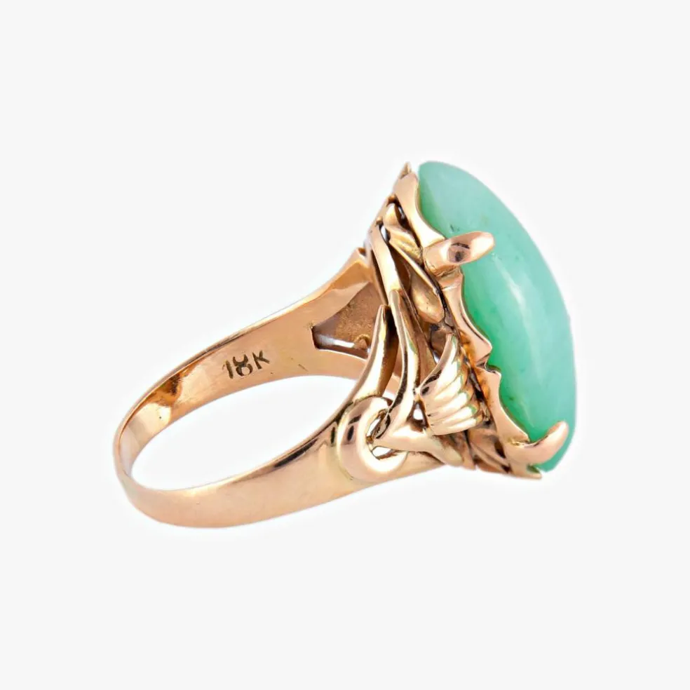 Bague cabochon de jade