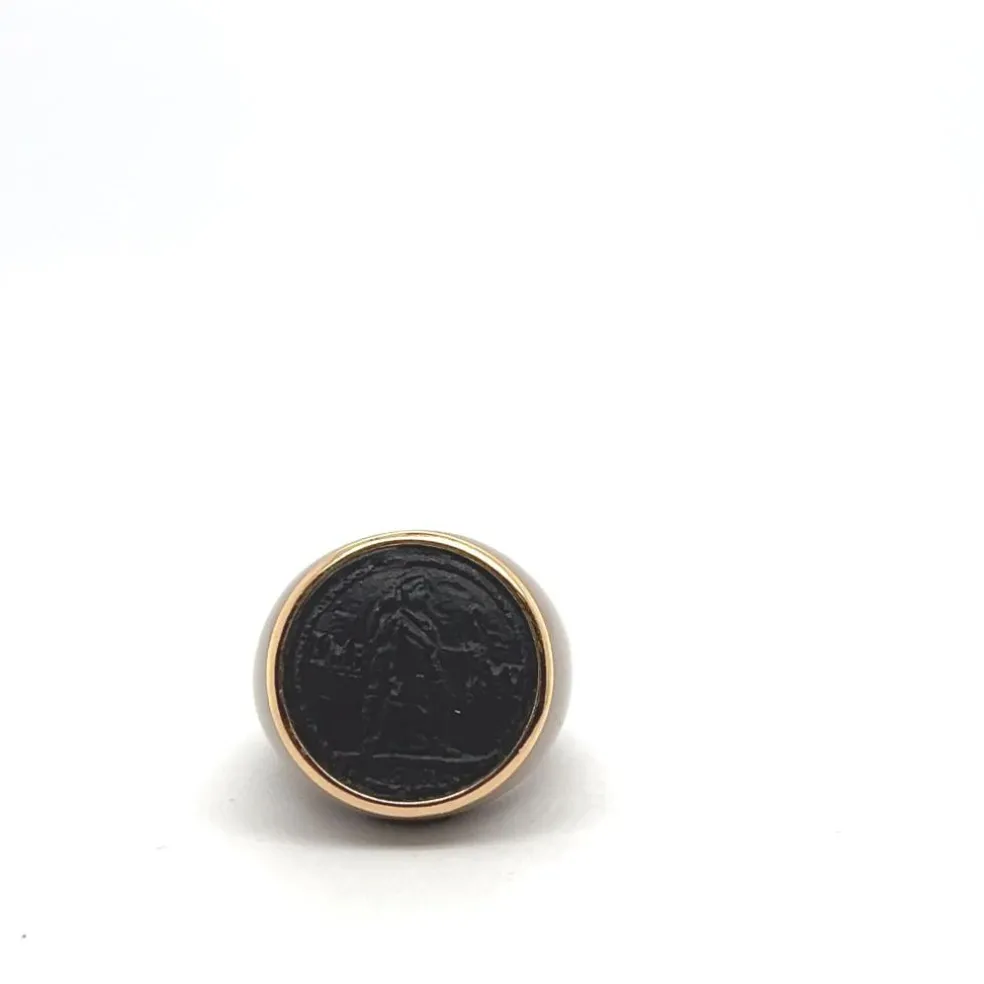 Bague Camée Bakélite Or Jaune