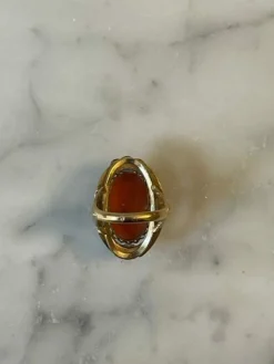 Bague camée Or jaune Corail