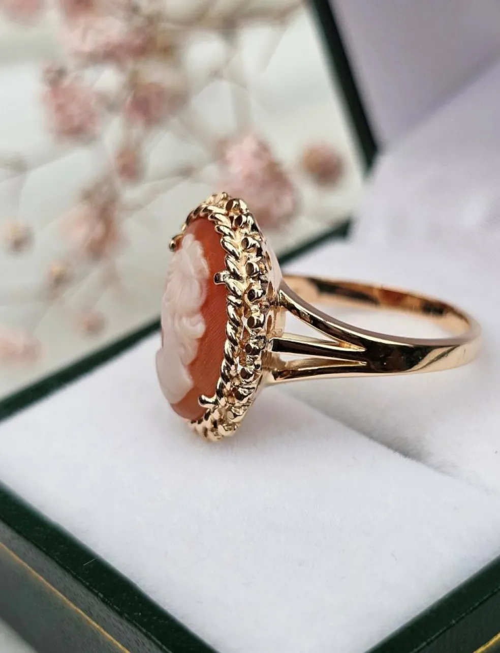 Bague camée or rose
