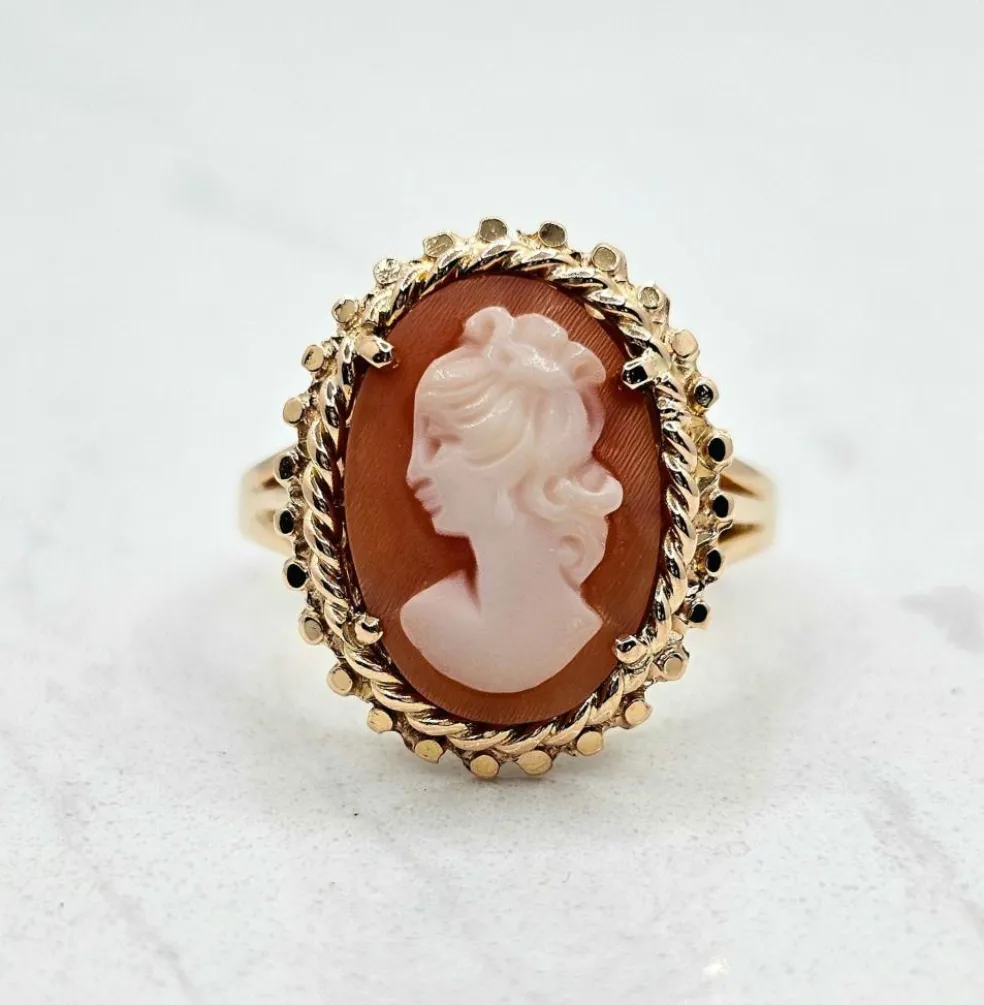Bague camée or rose