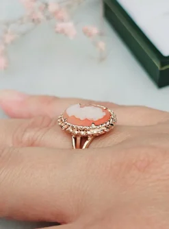 Bague camée or rose