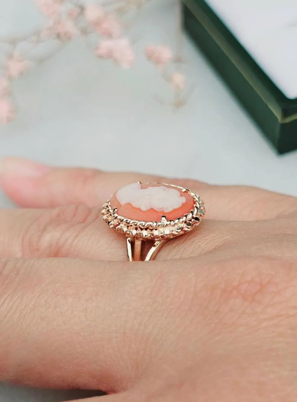 Bague camée or rose