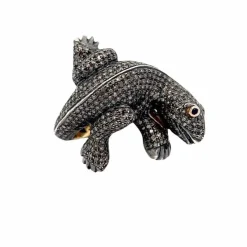 Bague caméléon or jaune argent diamants