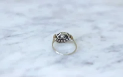 Bague carrée Art Déco diamants