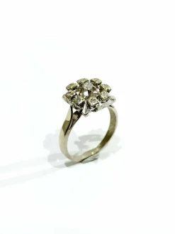 Bague Carrée Or Blanc Diamants