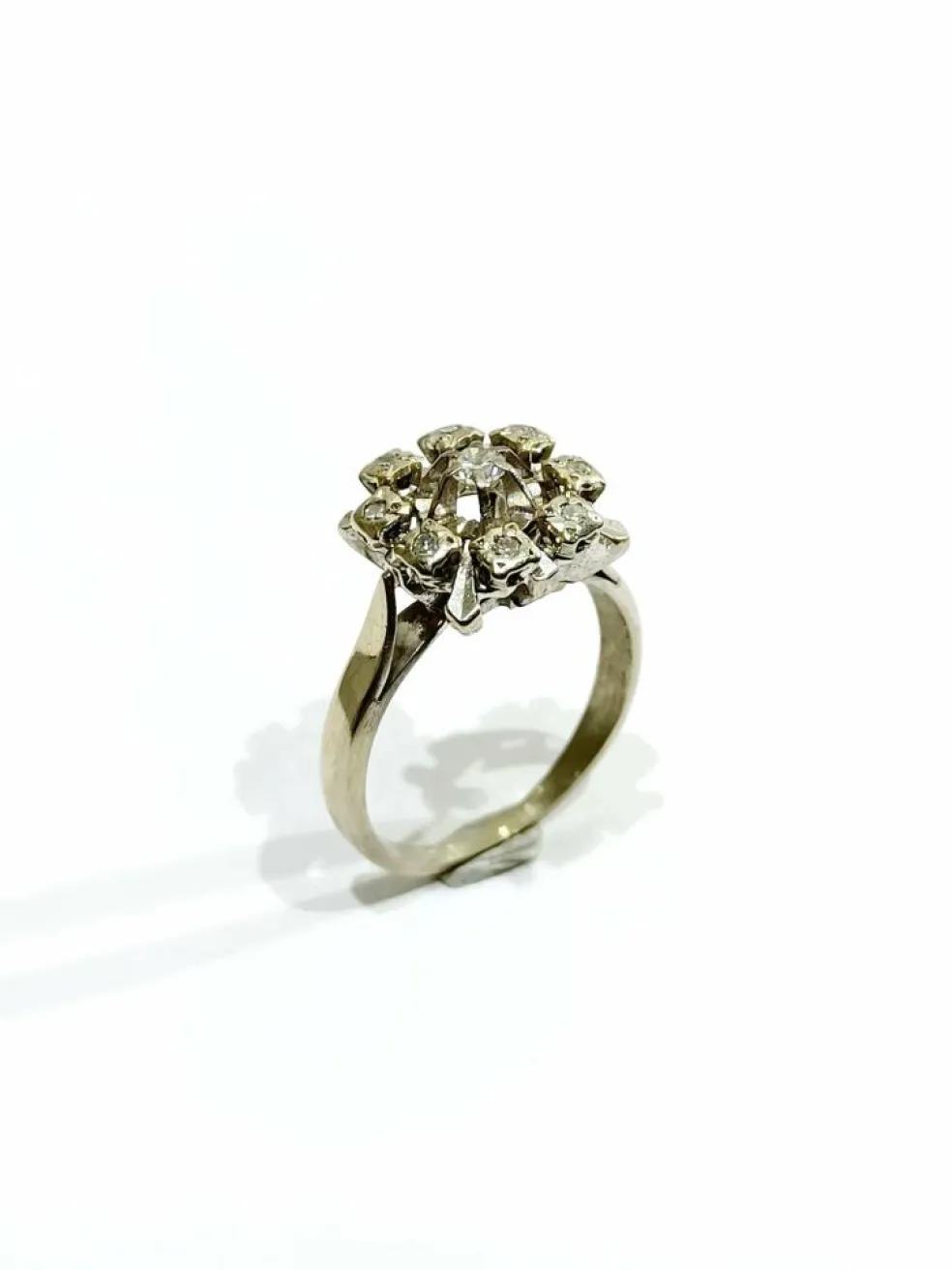 Bague Carrée Or Blanc Diamants
