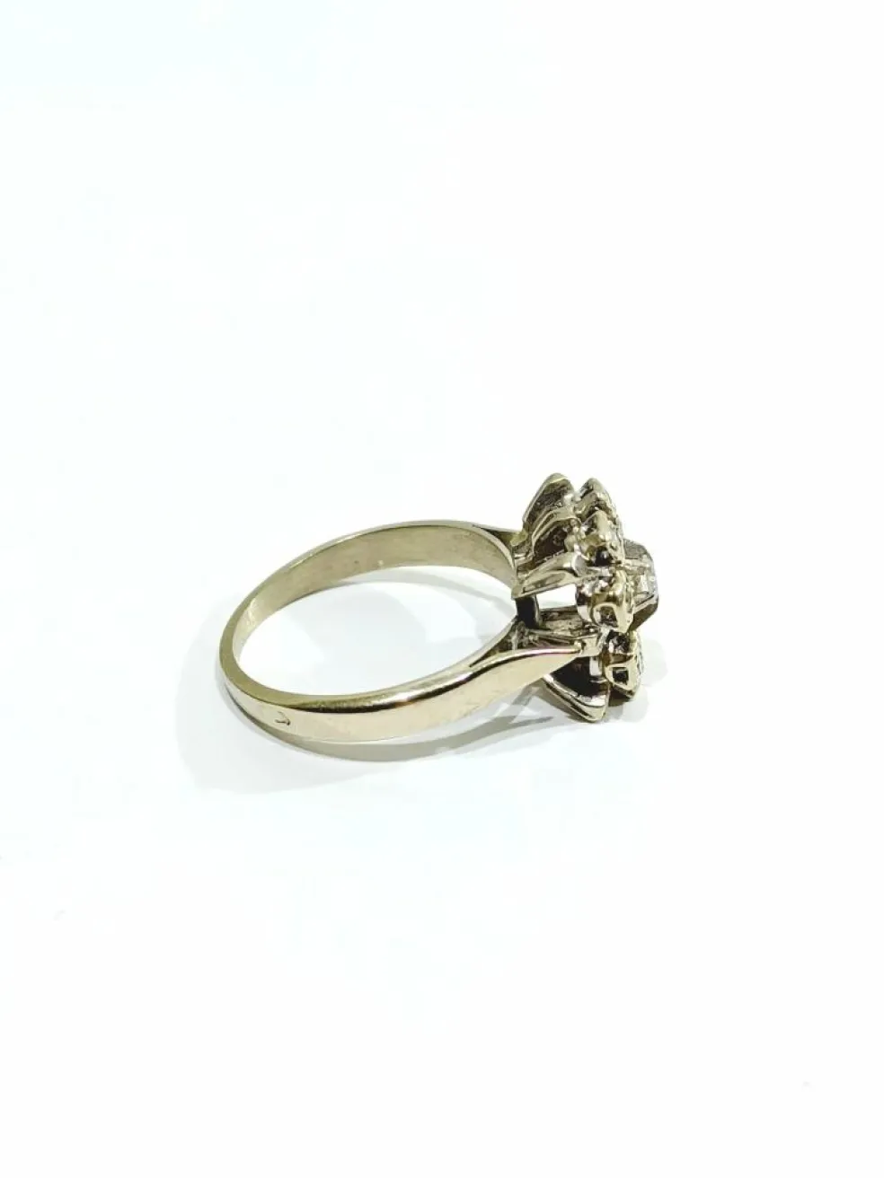Bague Carrée Or Blanc Diamants