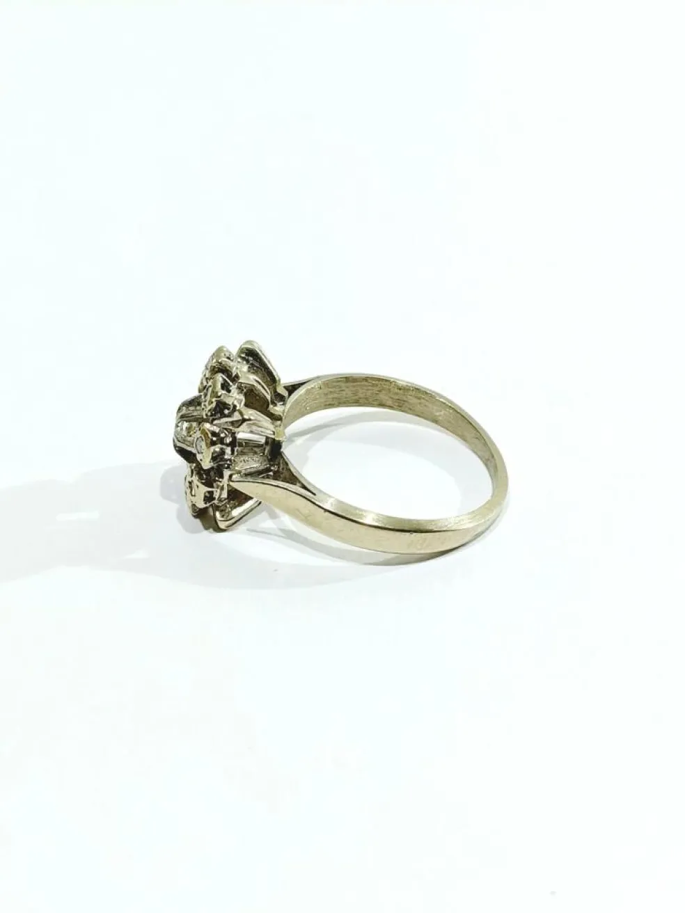 Bague Carrée Or Blanc Diamants