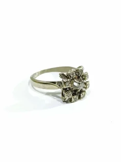 Bague Carrée Or Blanc Diamants