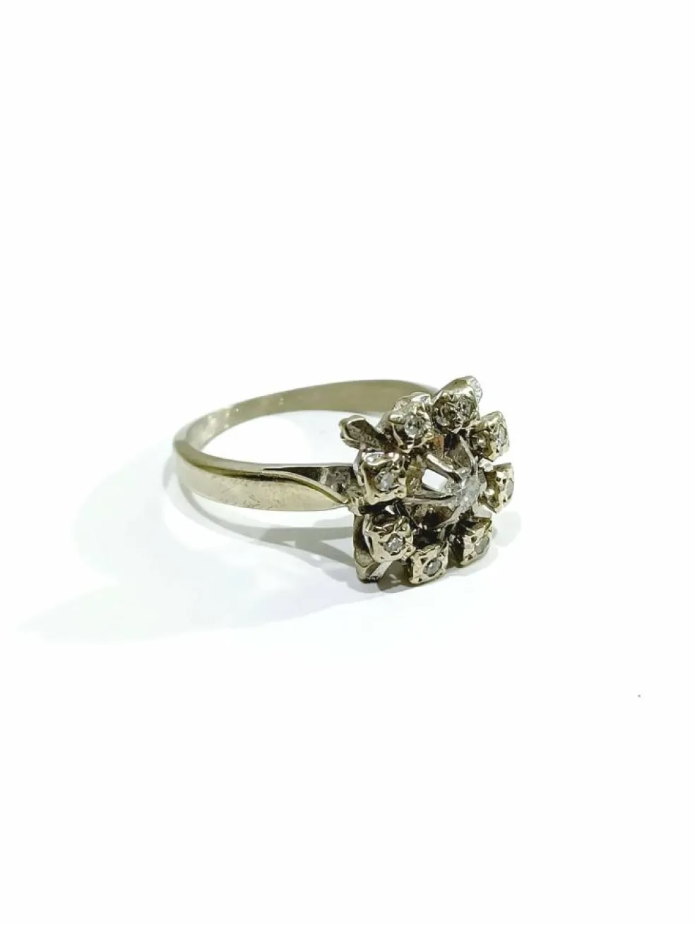 Bague Carrée Or Blanc Diamants