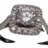 Bague Carrée Or Gris & Diamants