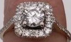 Bague Carrée Or Gris & Diamants