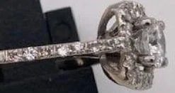 Bague Carrée Or Gris & Diamants