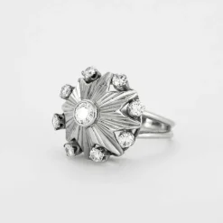 Bague Carrousel - platine, or gris et diamants