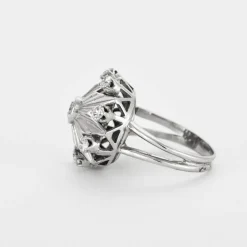 Bague Carrousel - platine, or gris et diamants