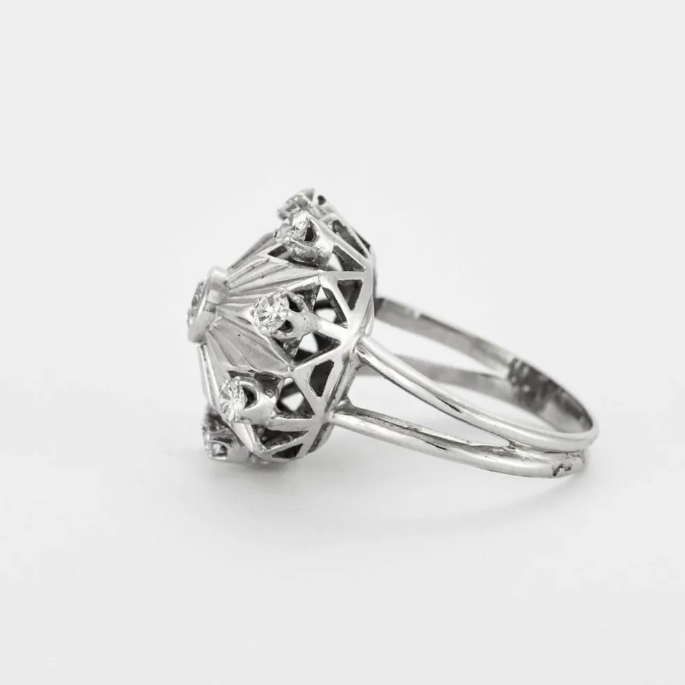 Bague Carrousel - platine, or gris et diamants