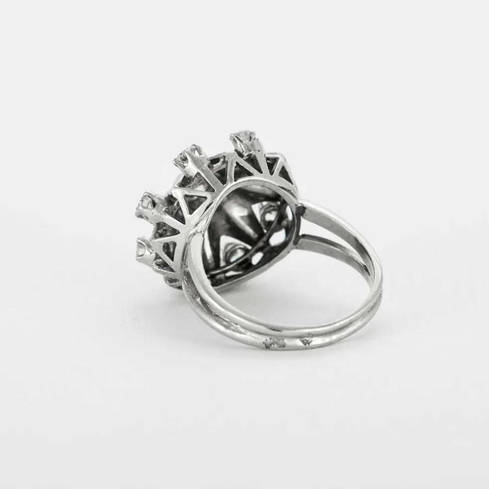 Bague Carrousel - platine, or gris et diamants