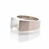 Bague Cartier Tank pierre de lune or blanc