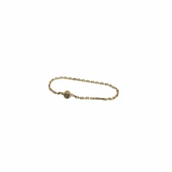 Bague chaine or jaune sertie d'un diamant
