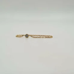 Bague chaine or jaune sertie d'un diamant