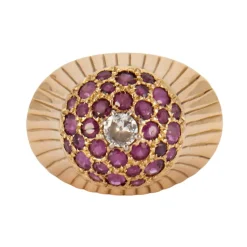 Bague Champignon Diamant Rubis