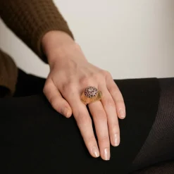 Bague Champignon Diamant Rubis