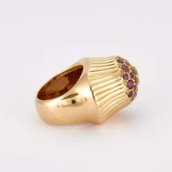 Bague Champignon Diamant Rubis