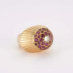 Bague Champignon Diamant Rubis