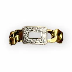 Bague Chaîne deux ors et diamants