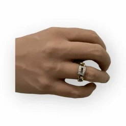 Bague Chaîne deux ors et diamants