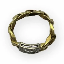 Bague Chaîne deux ors et diamants