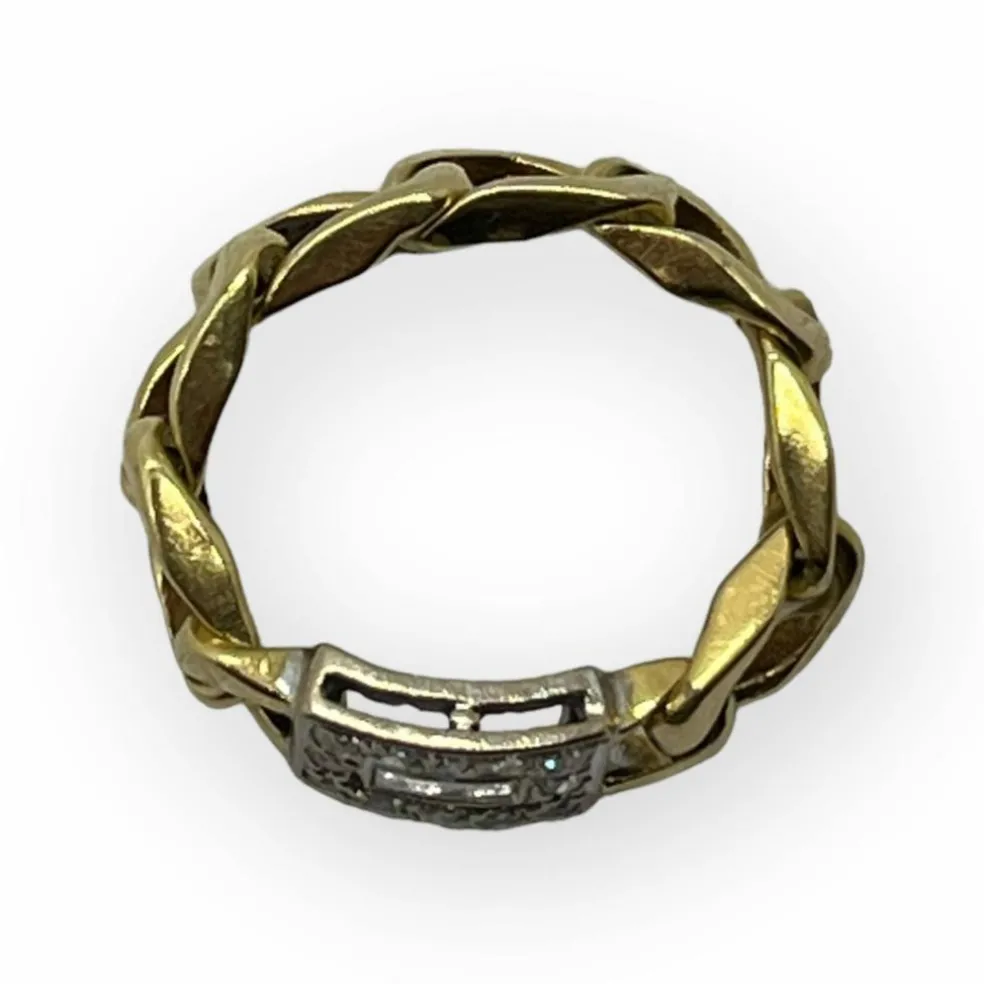 Bague Chaîne deux ors et diamants