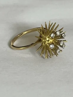 Bague Chardon Or Jaune Diamants