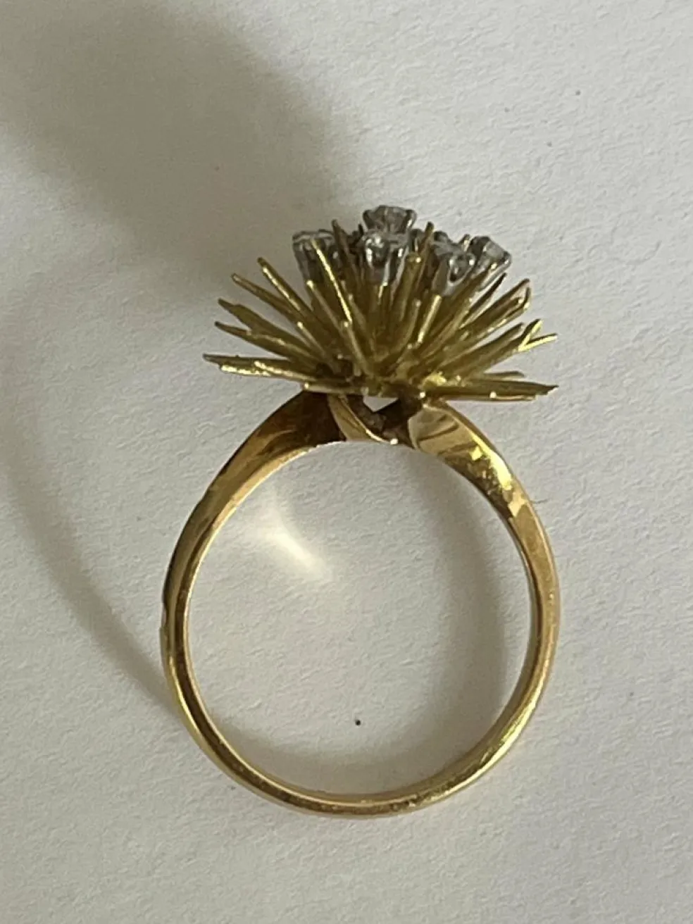 Bague Chardon Or Jaune Diamants