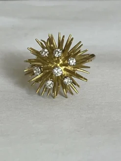 Bague Chardon Or Jaune Diamants