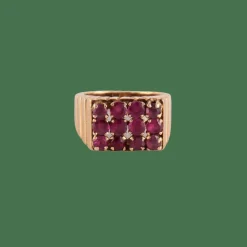 Bague Chevalière 12 Rubis
